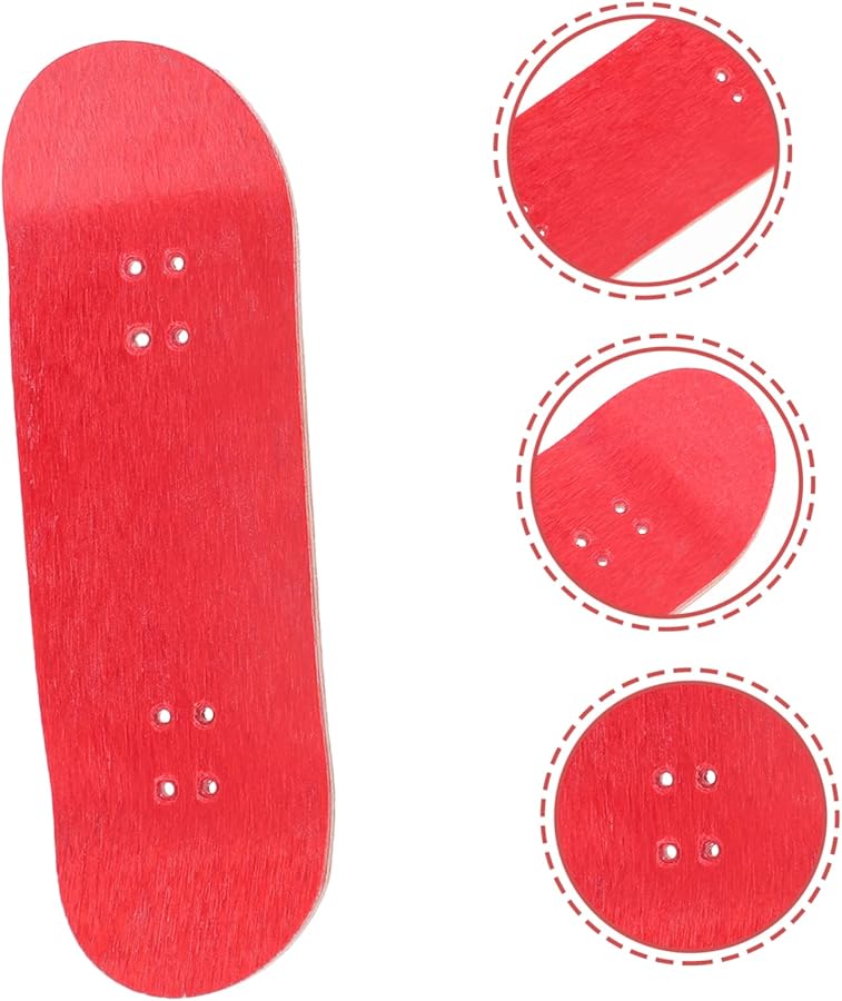 Red Professional Wooden Finger Skateboard Dual Sided Stained Maple Deck for Fingertip Movement and Early Education - Image 3